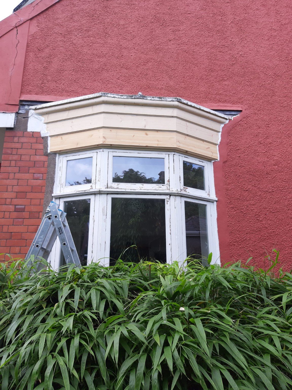 Restoration carpentry on a traditional bay window in Cork